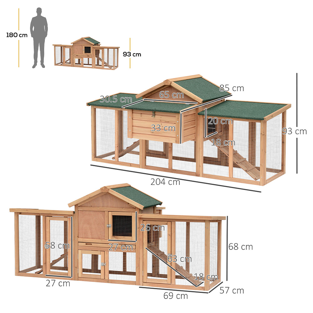 PawHut Double Sided Chicken Coop Large Image 5