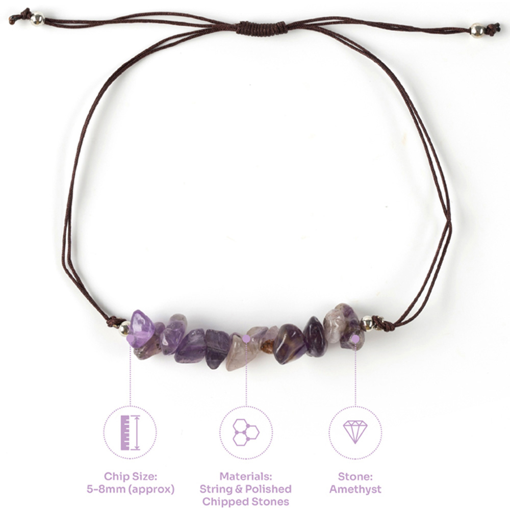 Myga Amethyst Gemstone Chip Bracelet Image 4