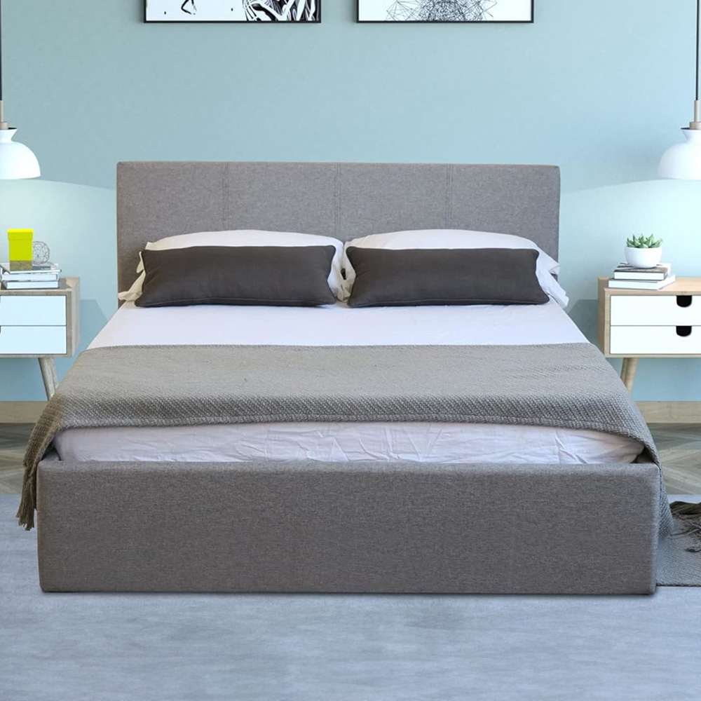 Home Treats Double Grey Ottoman Bed Image 6