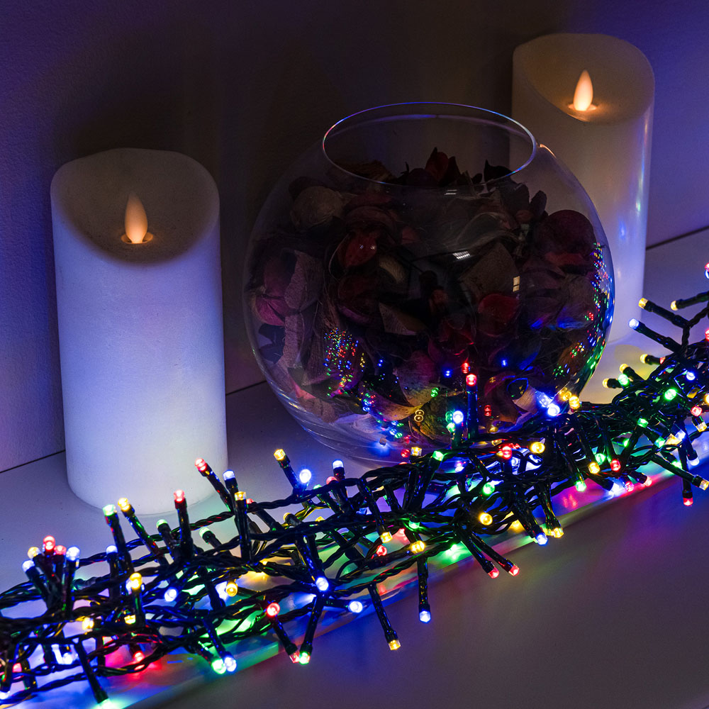 The Christmas Centre 1000 Multicoloured LED Multifunction Green Cable Compact String Light 25m Image 2