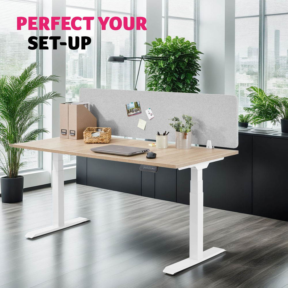 tectake Noisy Grey Plastic Desk Divider 130 x 40cm Image 8