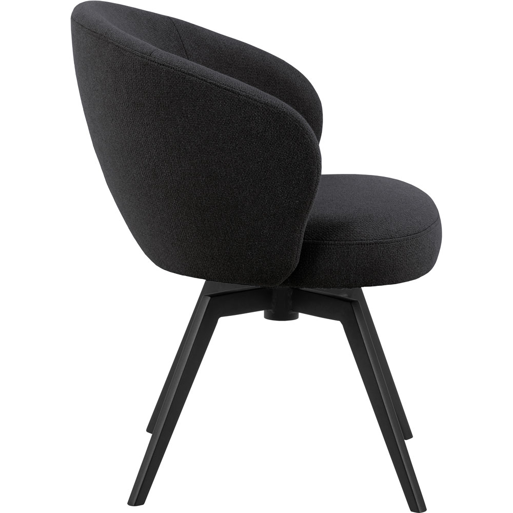 Florence Darlene Black Swivel Dining Chair with Armrest Image 3