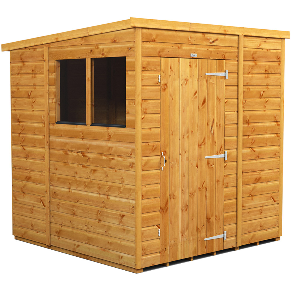 Power Sheds 6 x 6ft Pent Wooden Shed with Window Image 1