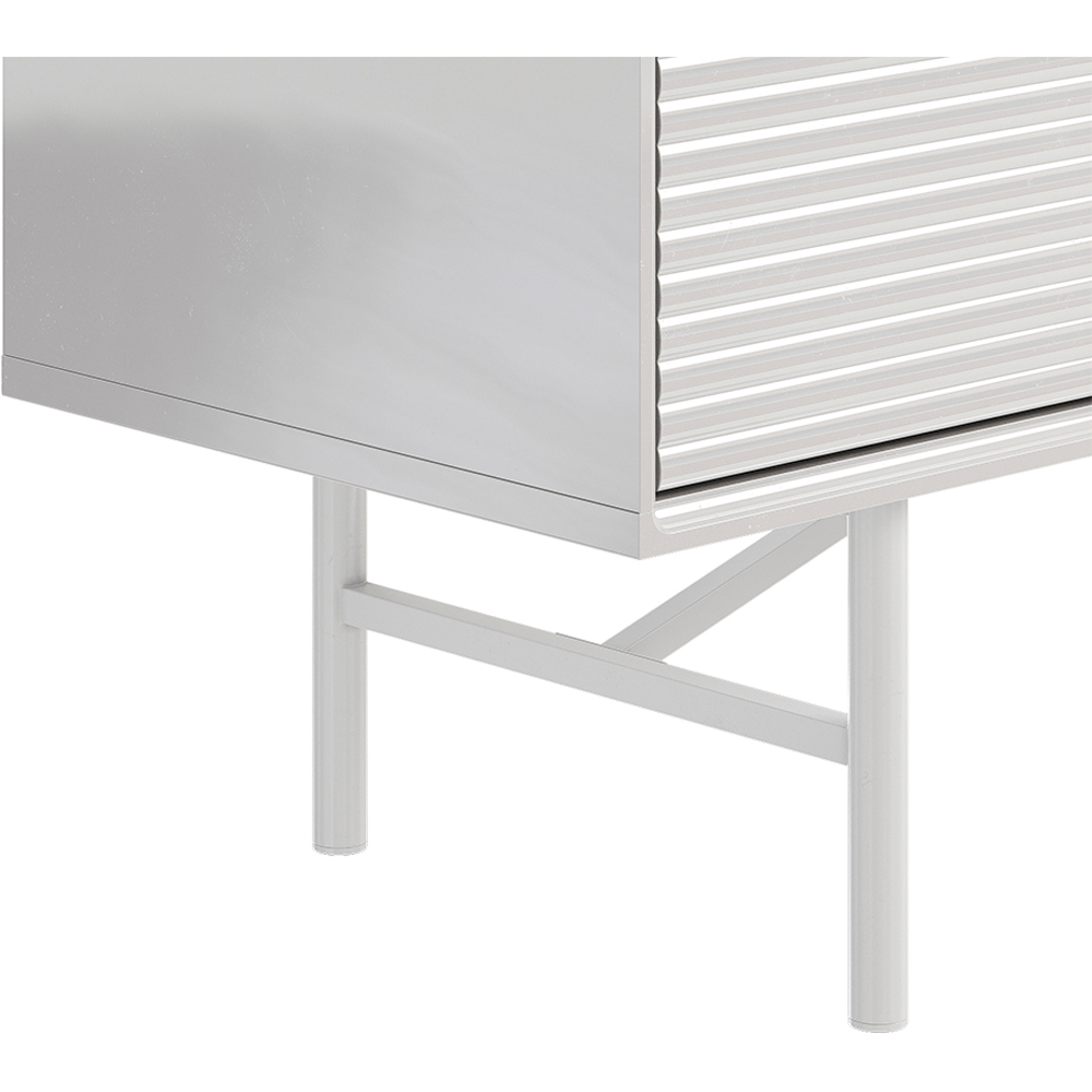 H&O Direct 6 Drawer White Striped Storage Cabinet with Gold Handle Image 5