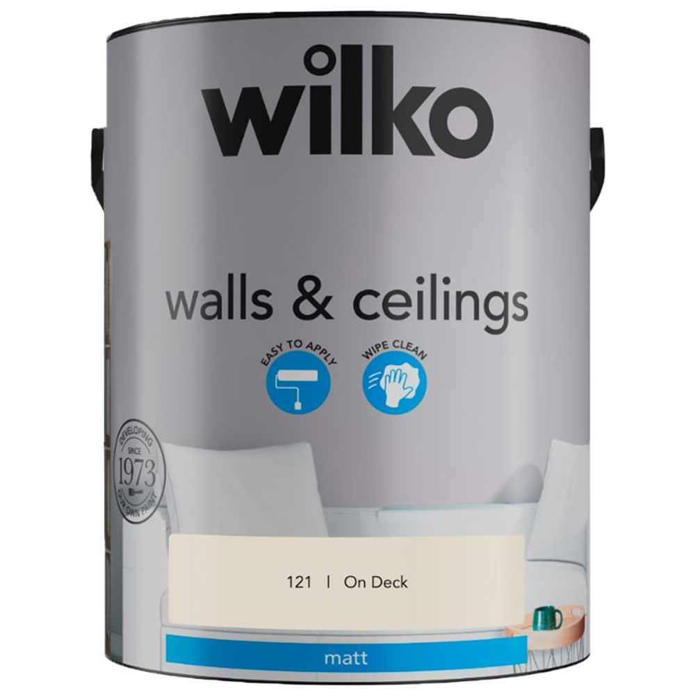Wilko Walls & Ceilings On Deck Matt Emulsion Paint 5L Image 2