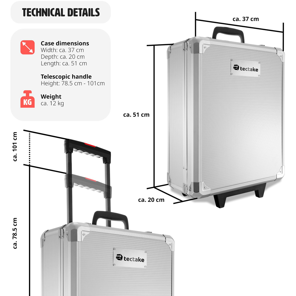 tectake 599 Piece Tool Box Trolley Image 9