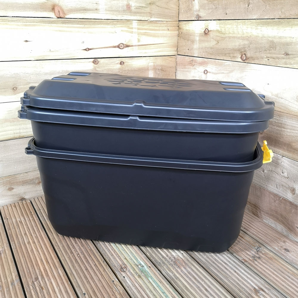 Samuel Alexander 75L Heavy Duty Storage Trunk with Wheels and Clips 2 Pack Image 2