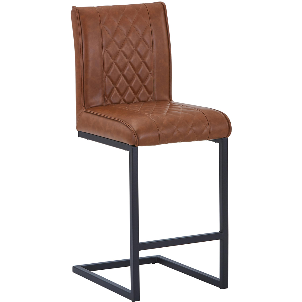 Portland Kensington Tuscan Tan Cross Stitch Bar Stool Image 2