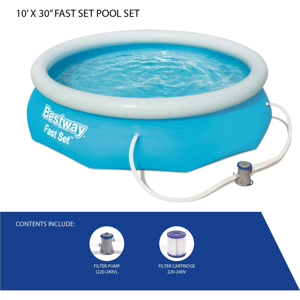 Bestway Fast Set Blue Paddling Swimming Pool with Pump 305 x 76cm Image 6