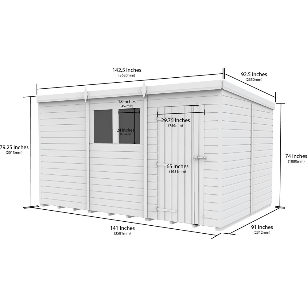 DIY Sheds 12 x 8ft Tongue and Groove Timber Pent Security Garden Shed Image 9