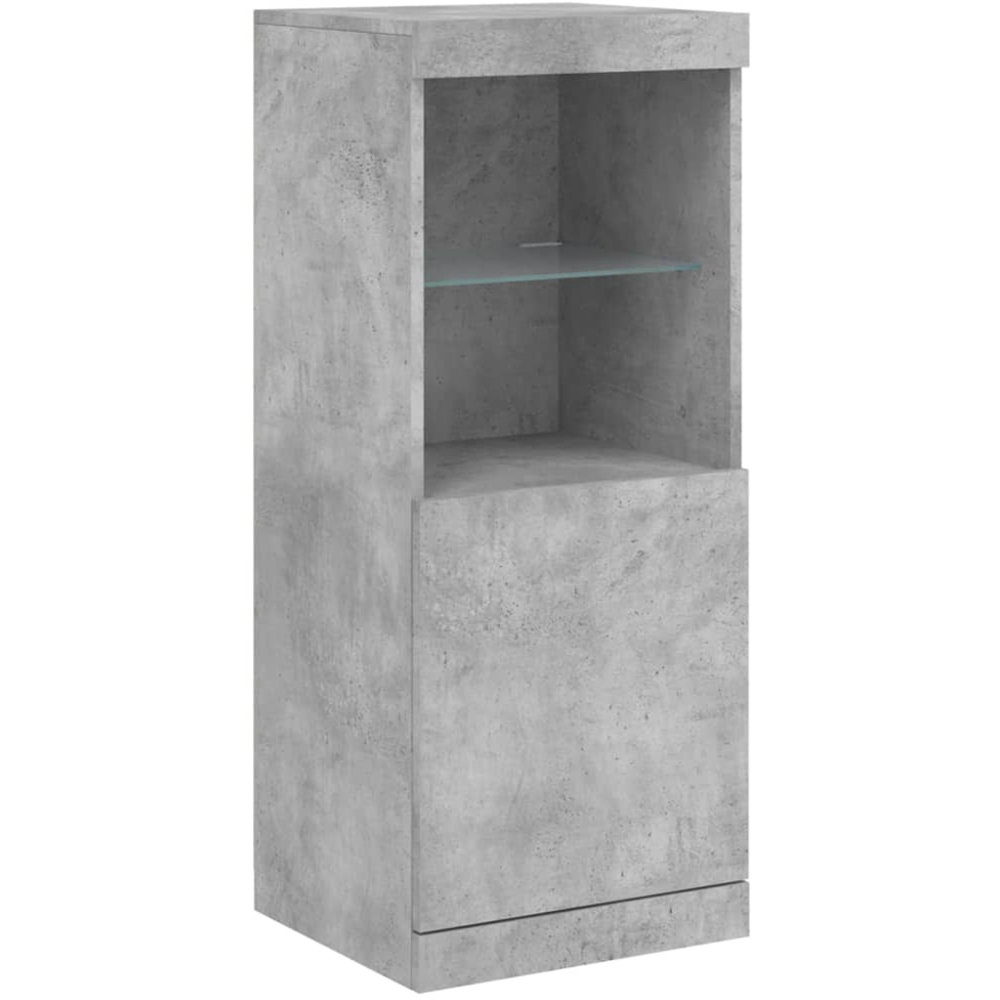 vidaXL 3 Door 6 Shelf Concrete Grey Sideboard with LED Lights 3 Pack Image 4