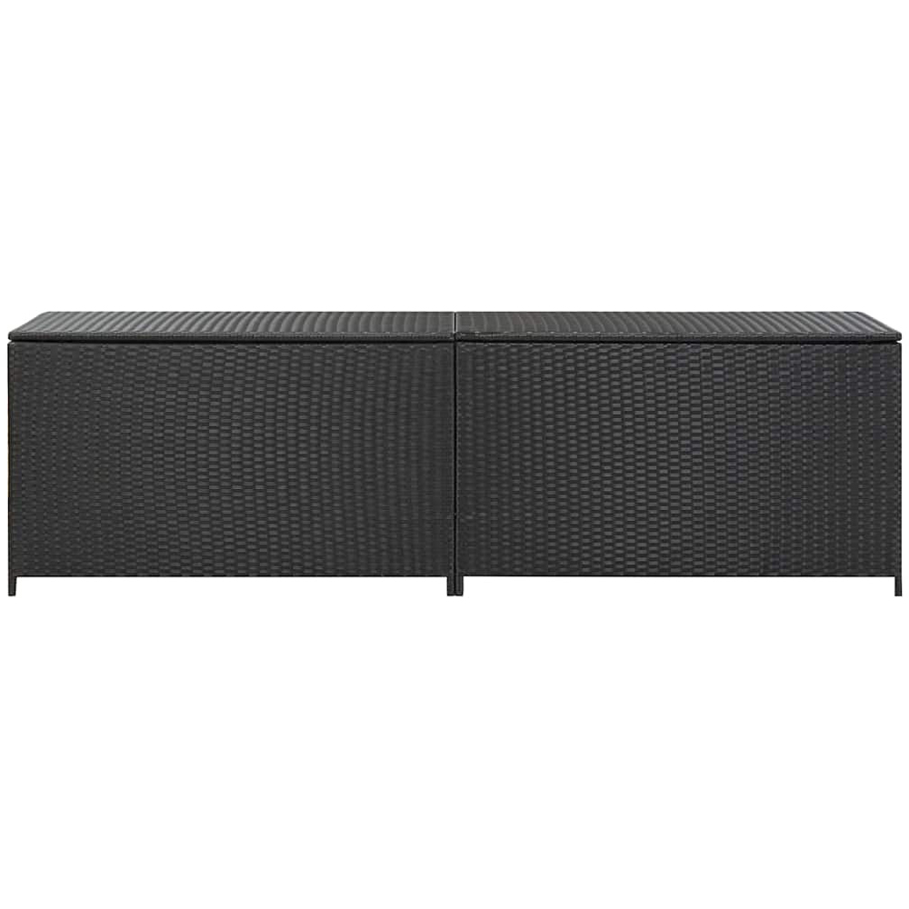 Walplus 200 x 50 x 60cm Black Poly Rattan Garden Storage Box Image 1
