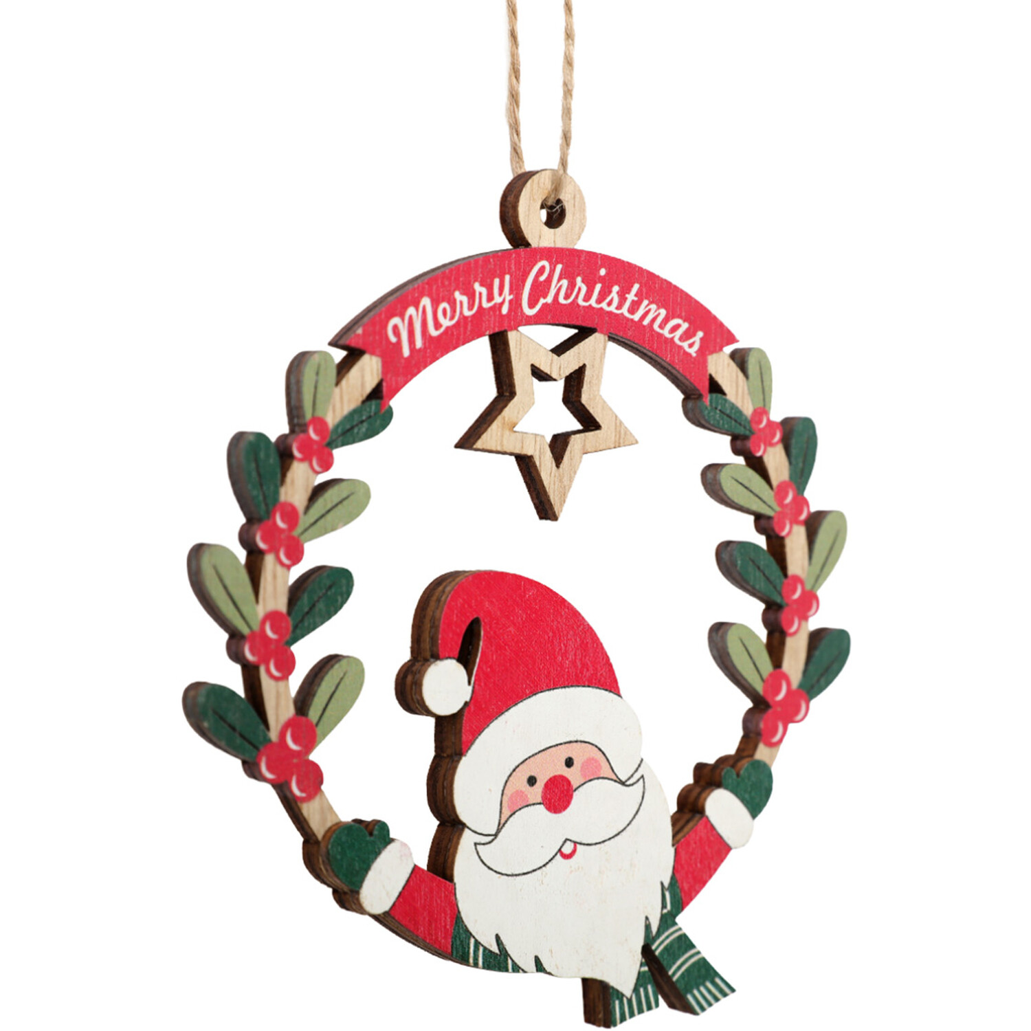 Santa Festive Hanging Decoration Red Image 2