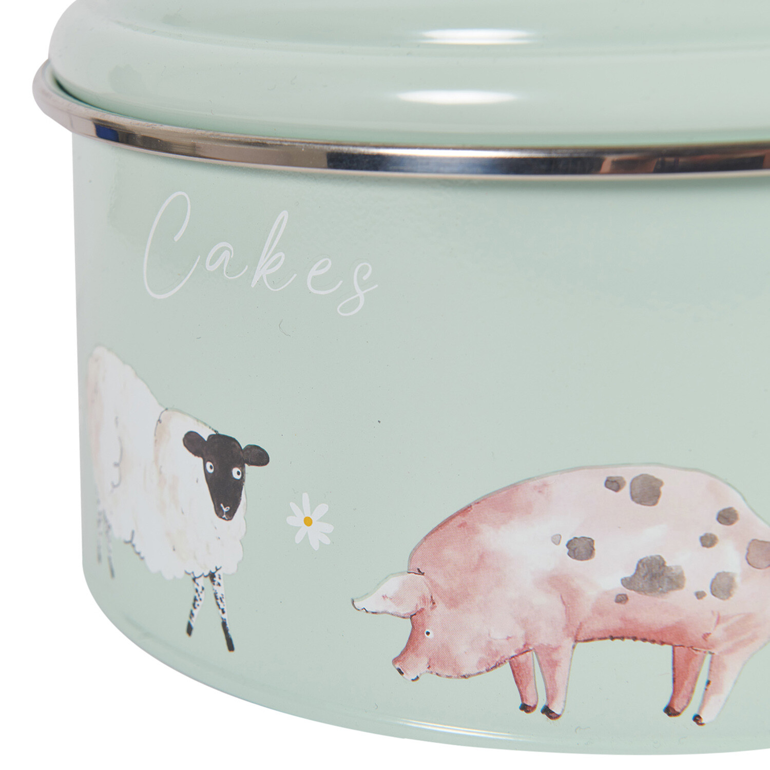 Daisy Farm Cake Canister - Sage Green Image 3