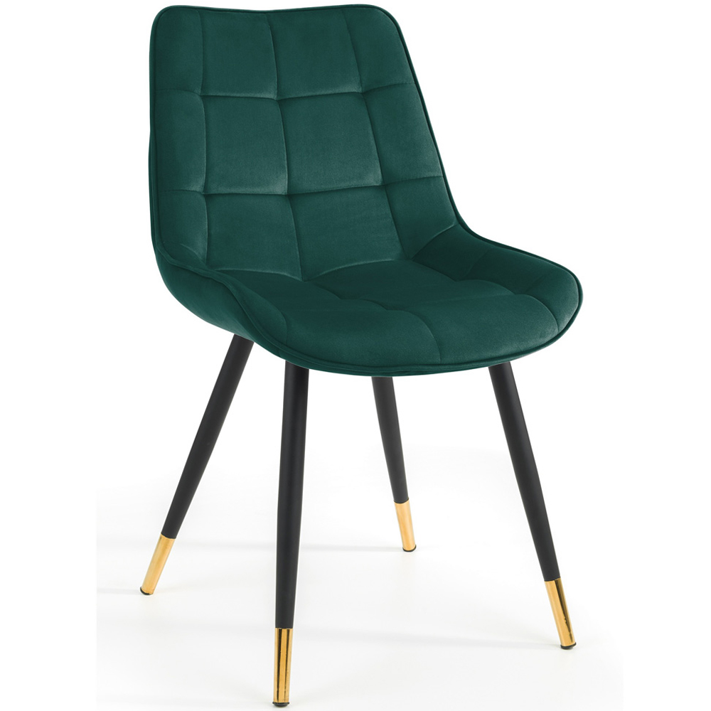 Julian Bowen Hadid Set of 2 Green Dining Chair Image 3