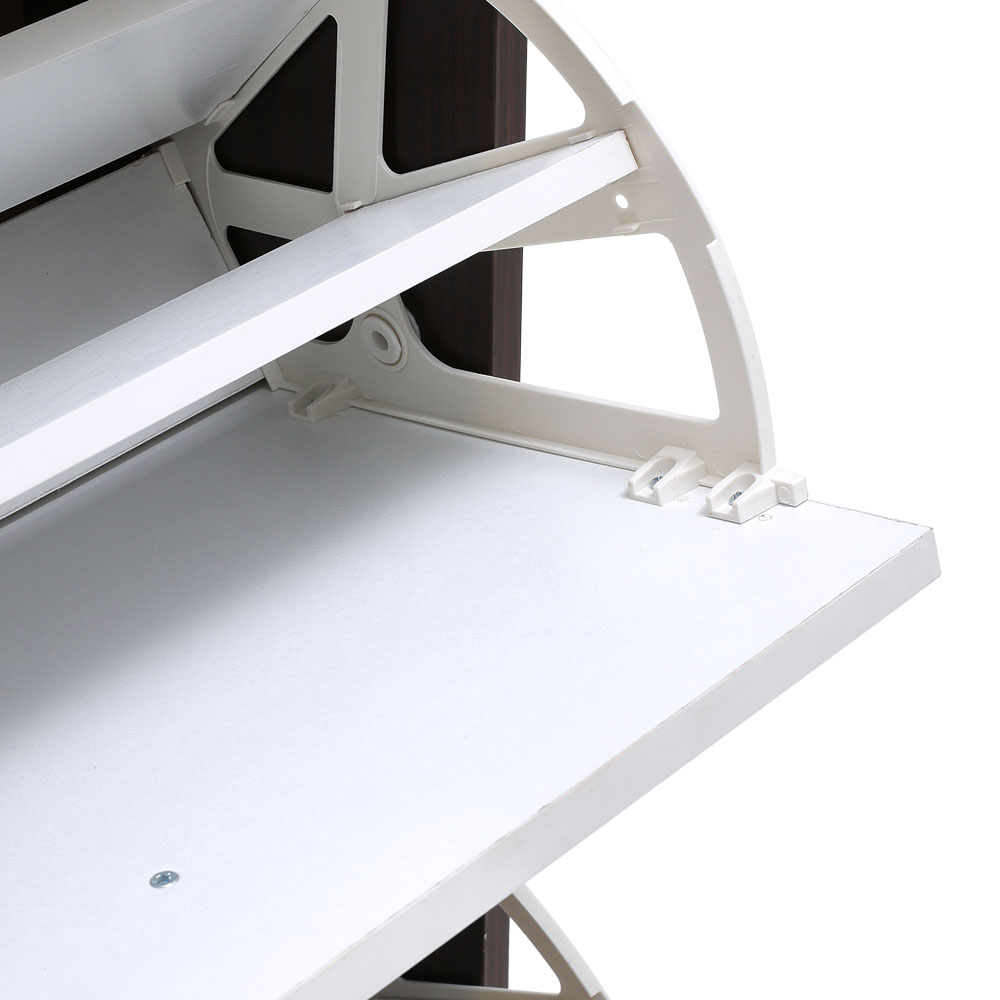 H&O Direct 3 Shelf Wooden Flip-Down Shoe Rack Image 6