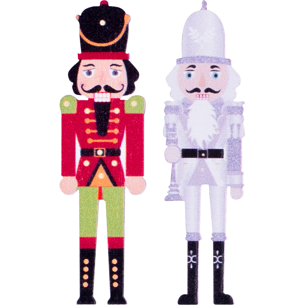 St Helens Red and Liliac Wooden Nutcracker Stickers 12 Pack Image 1