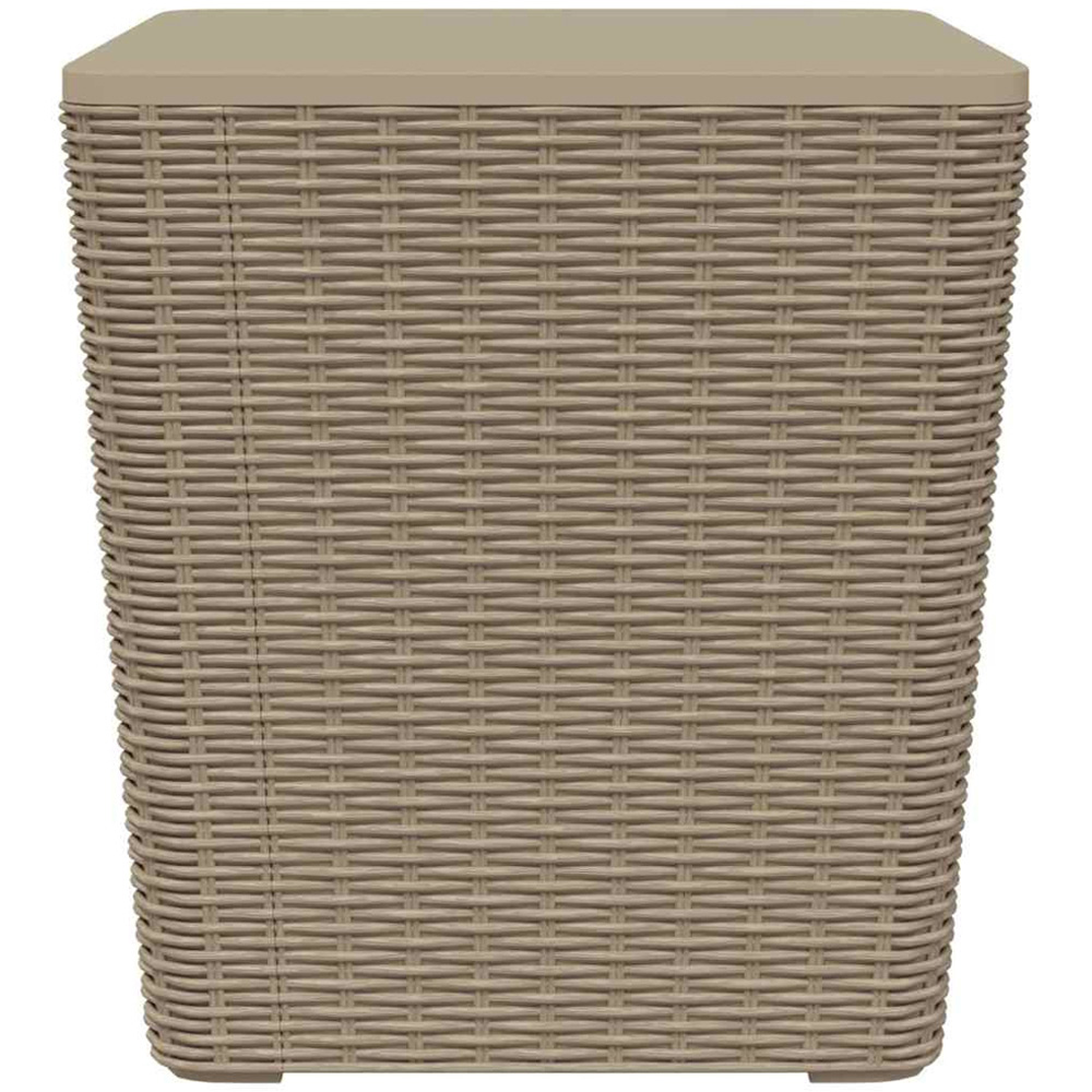 vidaXL Brown Rattan Garden Side Table with Storage and Removable Lid Image 2