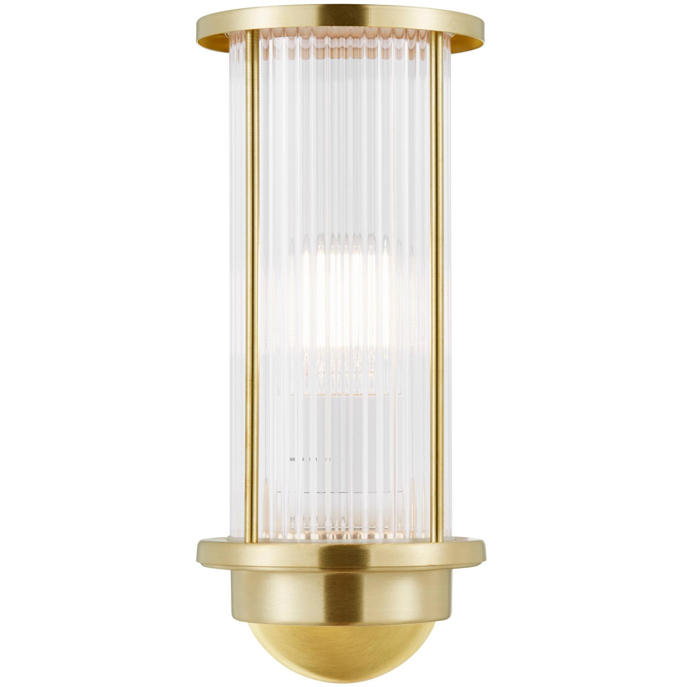 Nordlux Linton Brass Ribbed Diffuser Outdoor Wall Lamp Image 4