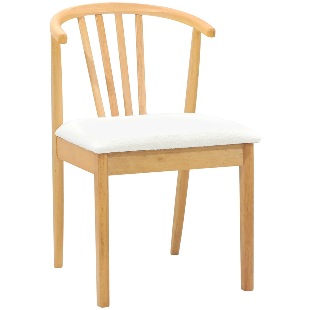 vidaXL Set of 2 Natural and White Rubberwood Vintage Dining Chairs Image 2