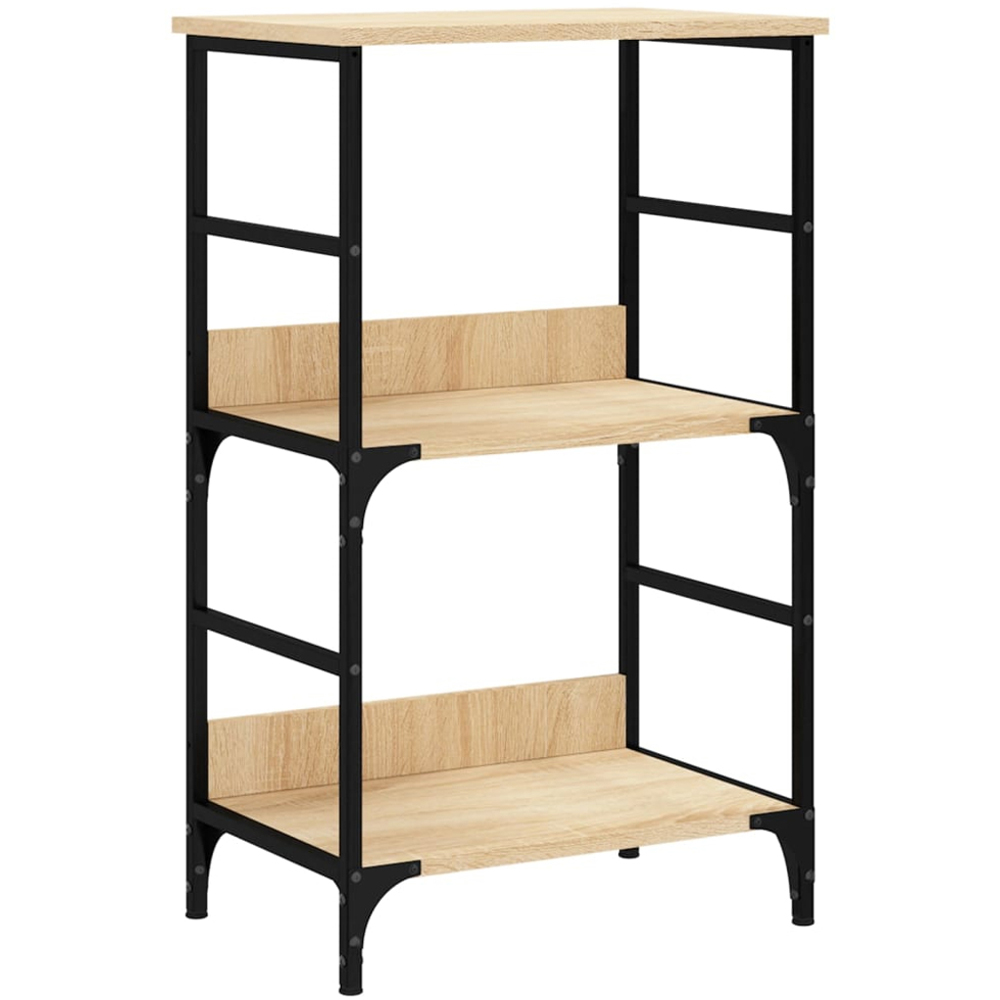 vidaXL 2 Shelf Sonoma Oak Wood and Steel Bookcase Image 2