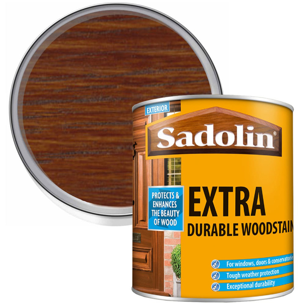 Sadolin Extra Teak Exterior Woodstain 1L Image 1