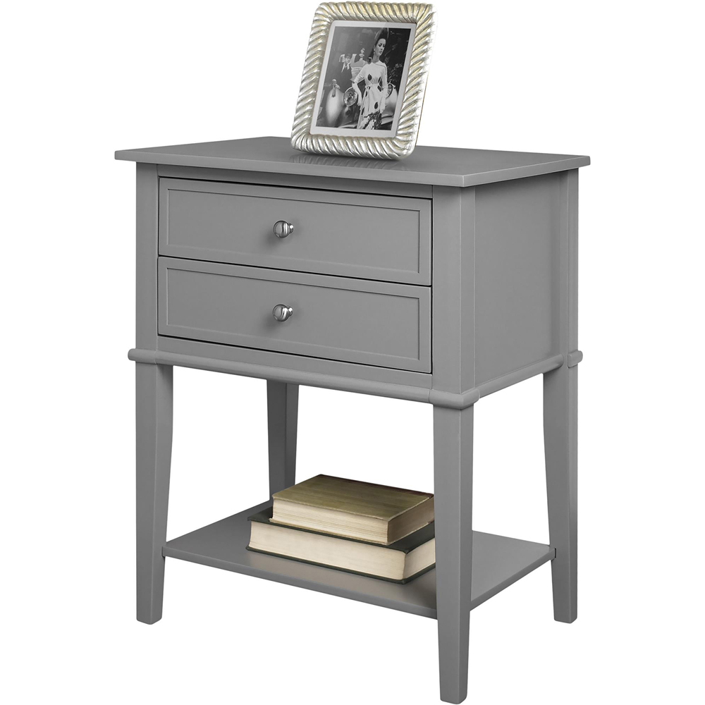 Dorel Franklin 2 Drawer Grey Accent Table Image 3