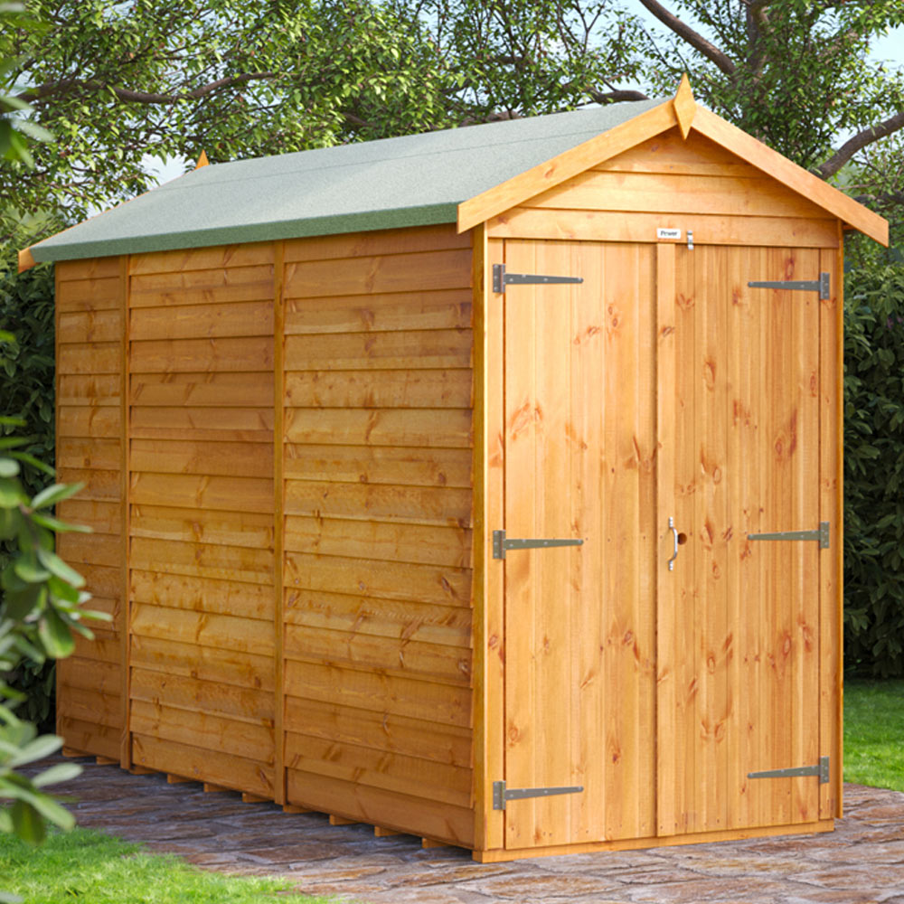 Power Sheds 10 x 4ft Double Door Overlap Apex Wooden Shed Image 2