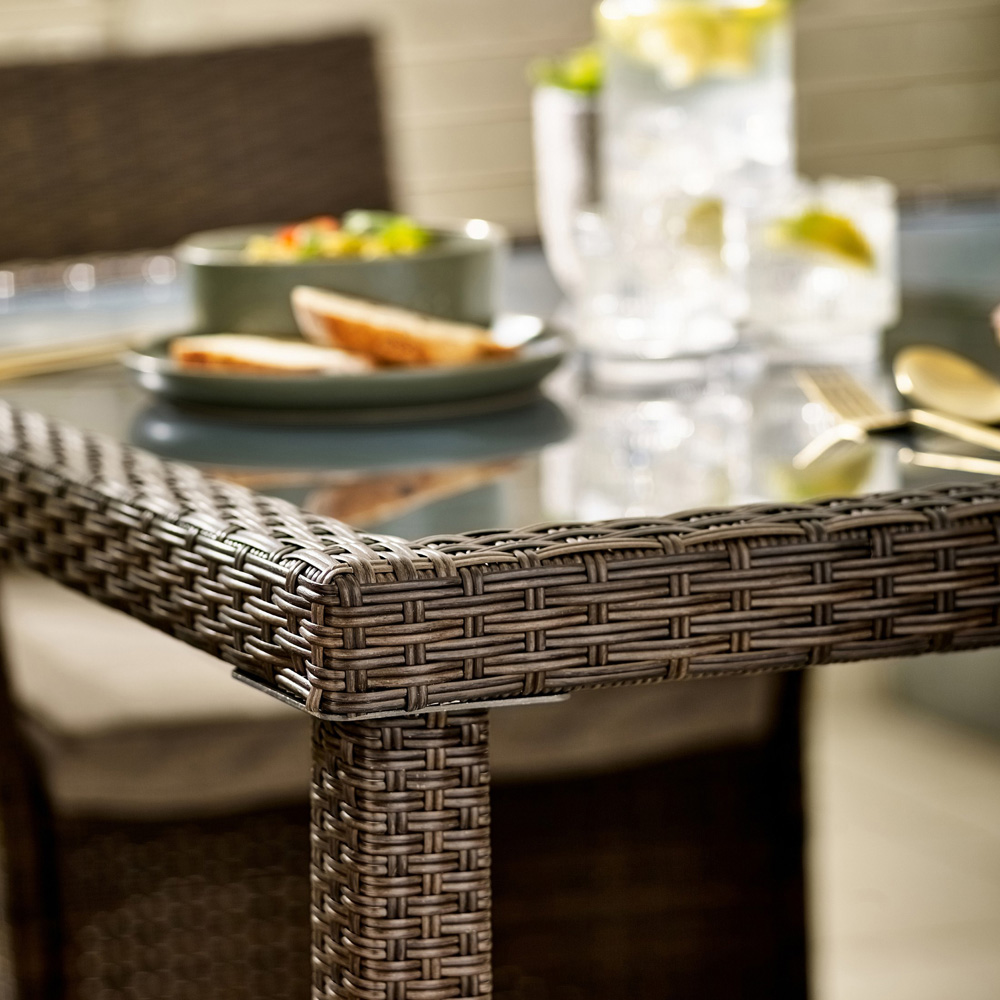 Furniturebox Grenada Rattan 4 Seater Outdoor Dining Set Brown Image 3