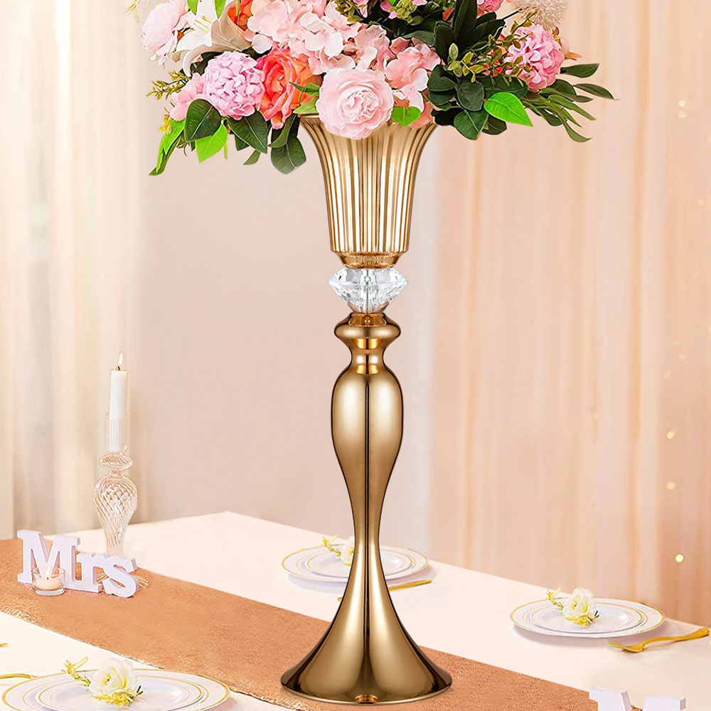 Living and Home Metal Trumpet Vase Wedding Centrepiece Image 2
