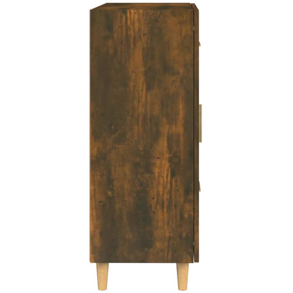 vidaXL Single Glass Door 3 Drawer Smoked Oak Sideboard Image 7