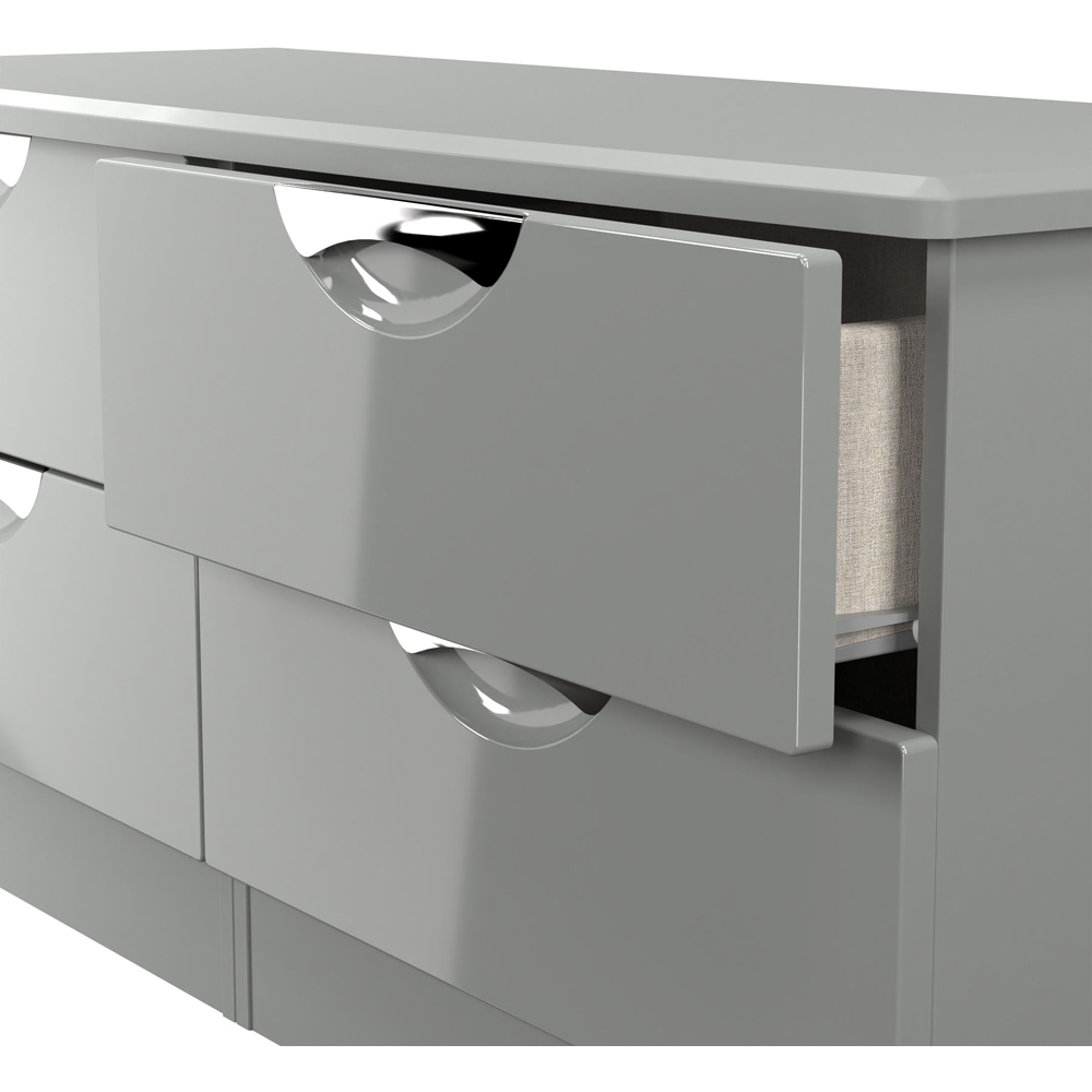 Crowndale Camden 4 Drawer Grey Gloss and Dusk Grey Bed Box Ready Assembled Image 6