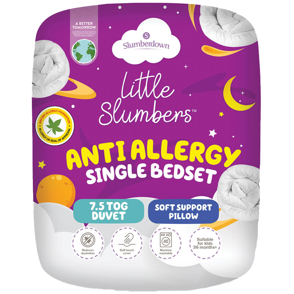 Slumberdown Single Anti Allergy Kids Bed Set 7.5Tog Image 1
