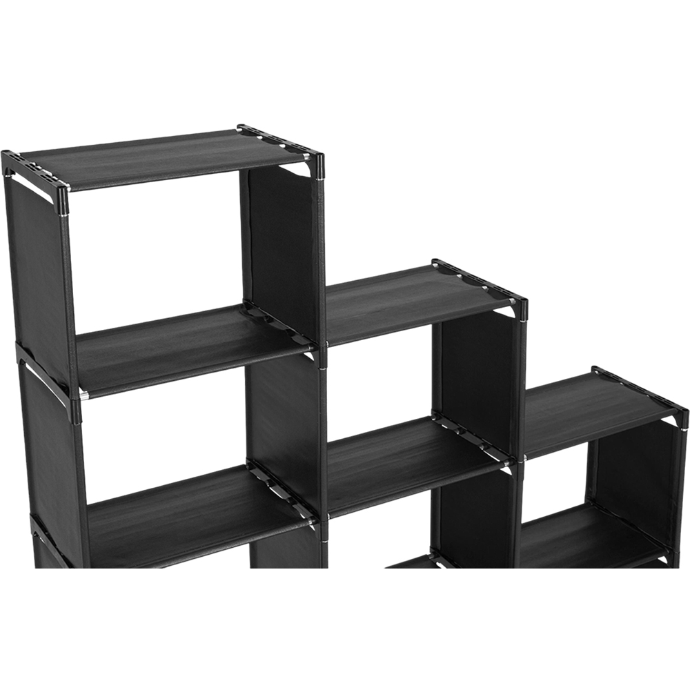 Living and Home 4-Tier Grey Triple Row Storage Shelf with Metal Frame Image 3