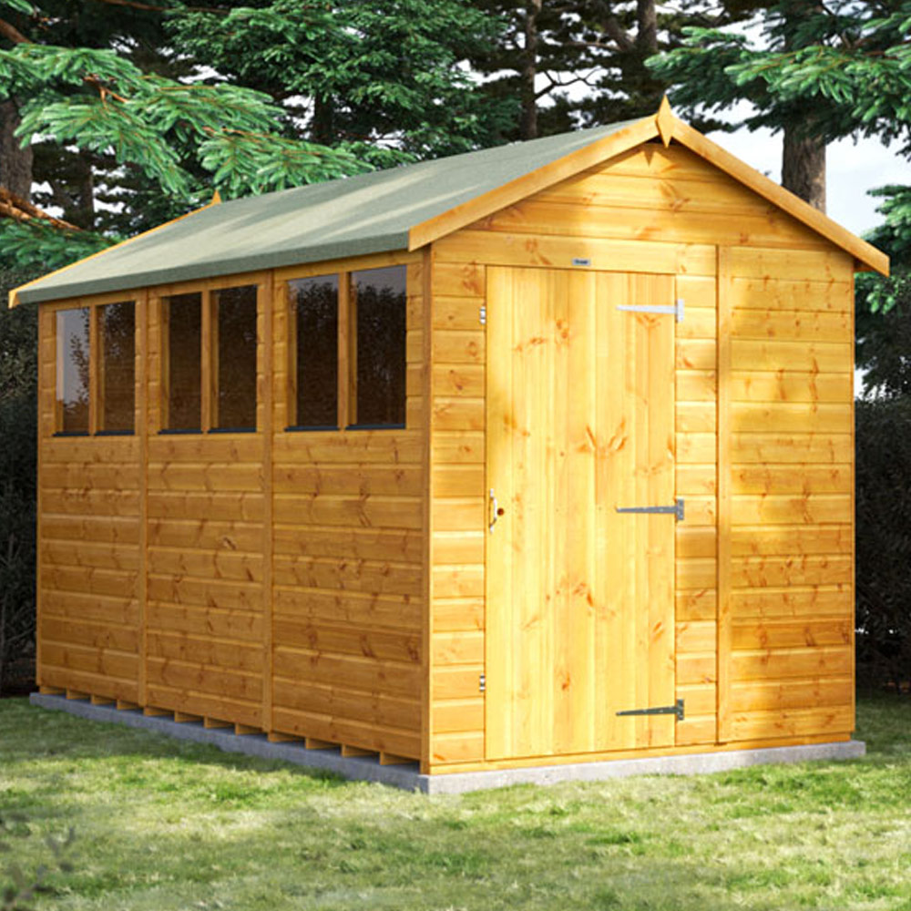 Power Sheds 12 x 6ft Apex Wooden Shed with Window Image 2
