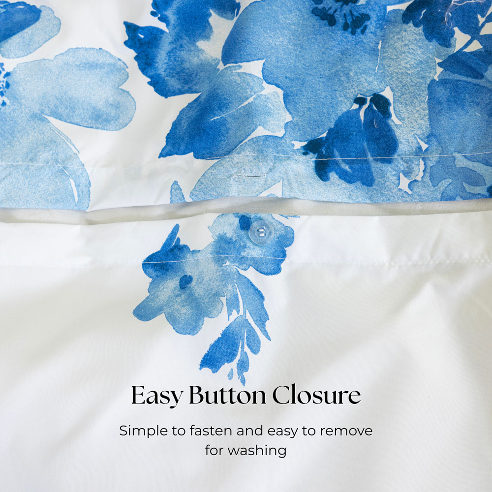 MHG Living Single Blue Blossom Breeze Floral Bird Reversible Duvet Cover Set Image 7
