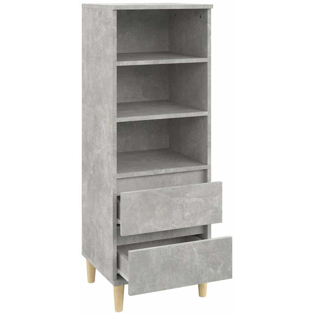 vidaXL 2 Drawer 3 Shelf Concrete Grey Wooden Highboard Image 4