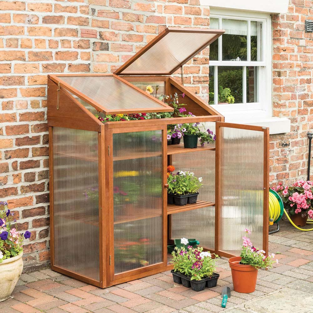 Rowlinson Hardwood 4 x 3ft Mini Greenhouse Image 2