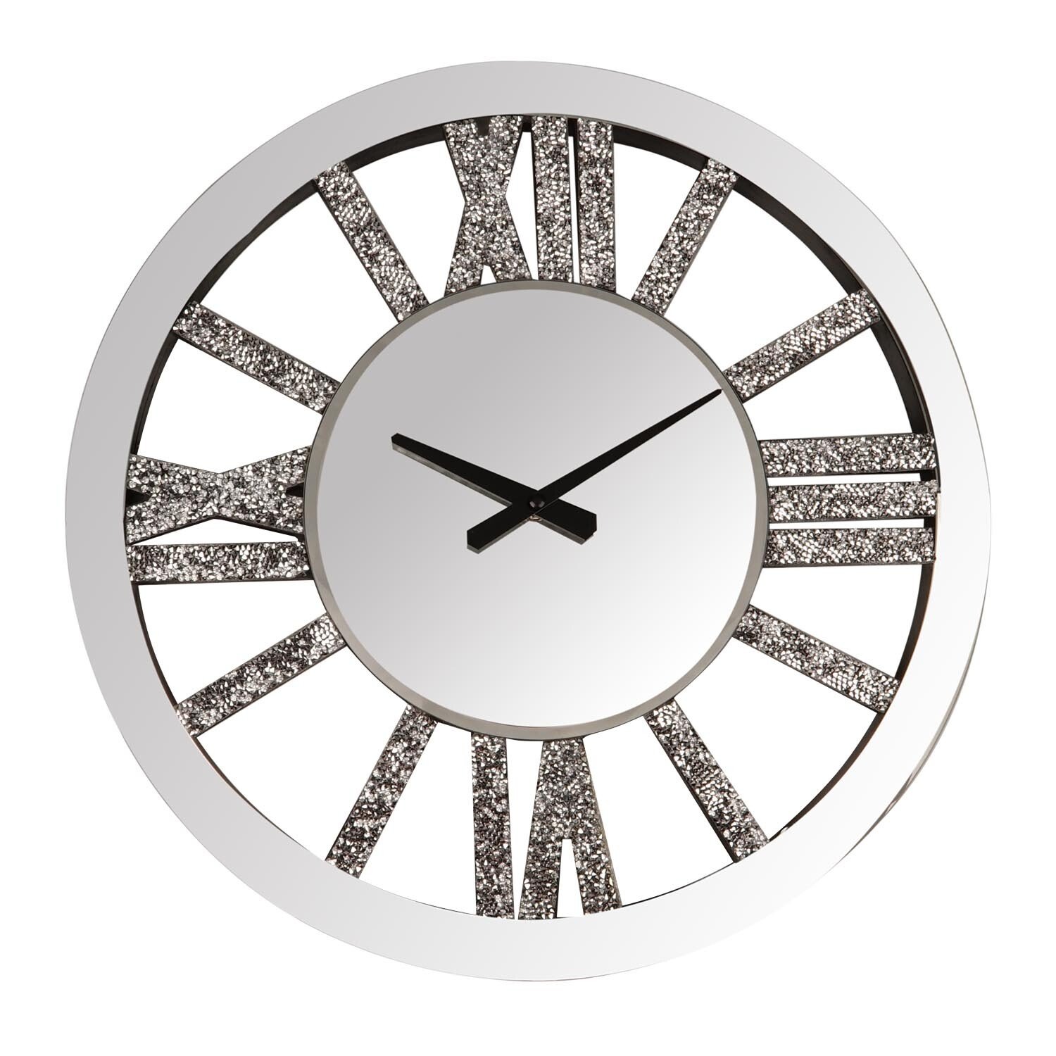 Mirrored Crushed Crystal Wall Clock Image
