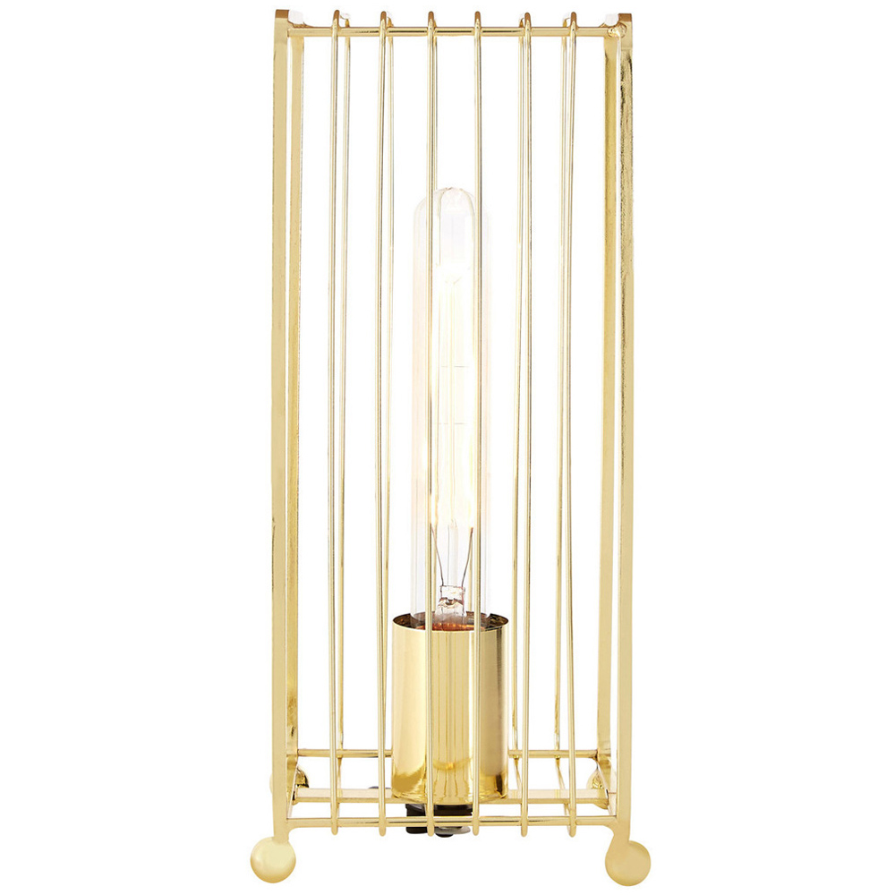 Premier Housewares Deco Gold Finish Table Lamp Image 1