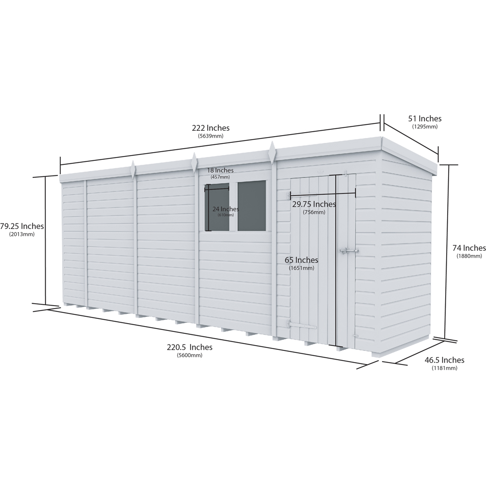 DIY Sheds 19 x 4ft Tongue and Groove Timber Pent Garden Shed Image 9