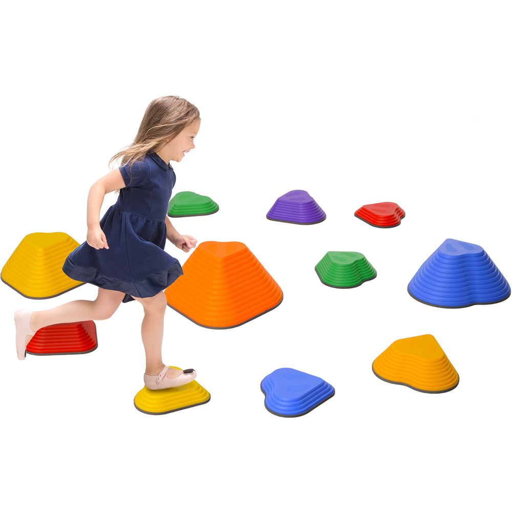 Tommy Toys Kids 11 Pieces Stepping Stones Non-Slip Stackable River Stones Image 1