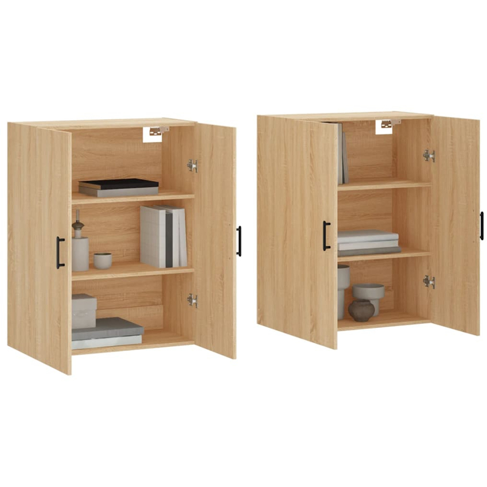 vidaXL 2 Door Sonoma Oak Wall Mounted Cabinet Set of 2 Image 3