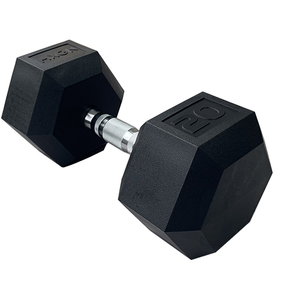 HXGN Pro Hex Black Dumbbell 20kg 2 Pack Image 2