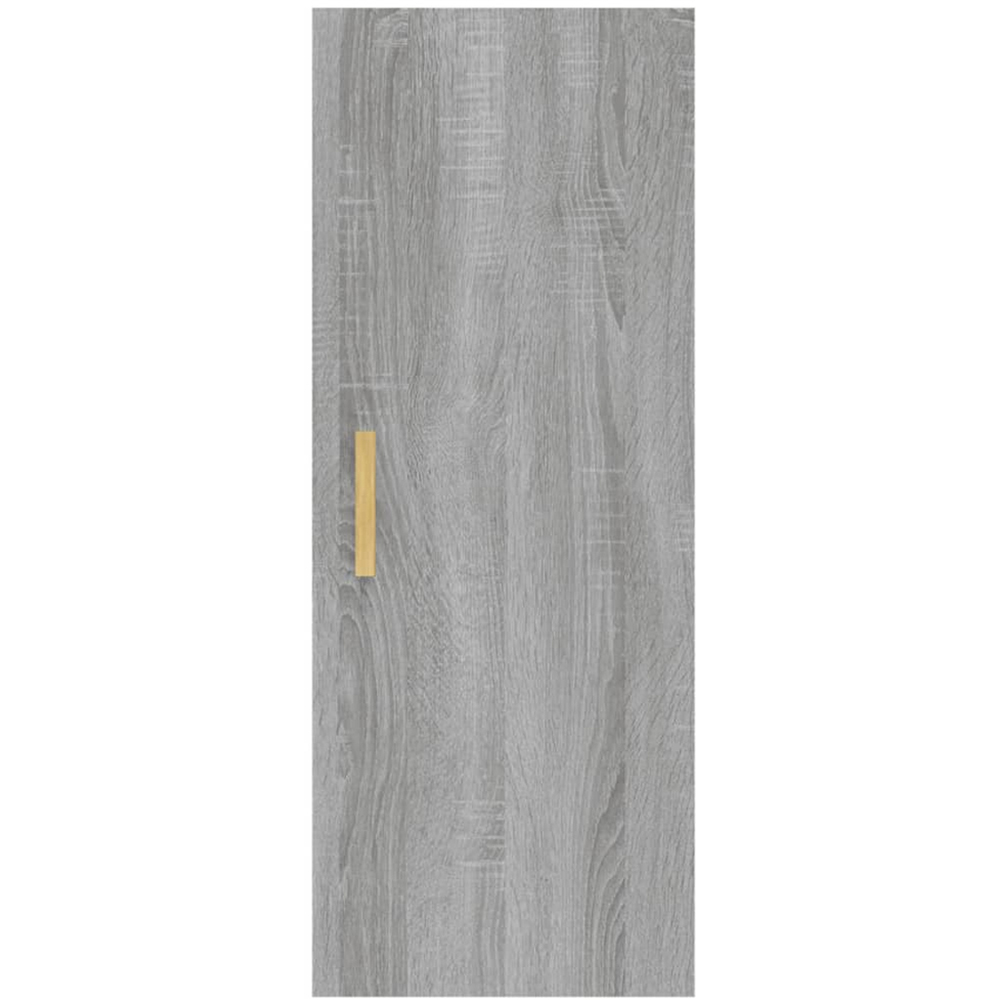 vidaXL Single Door Grey Sonoma Wall Cabinet with Gold Handle Image 4