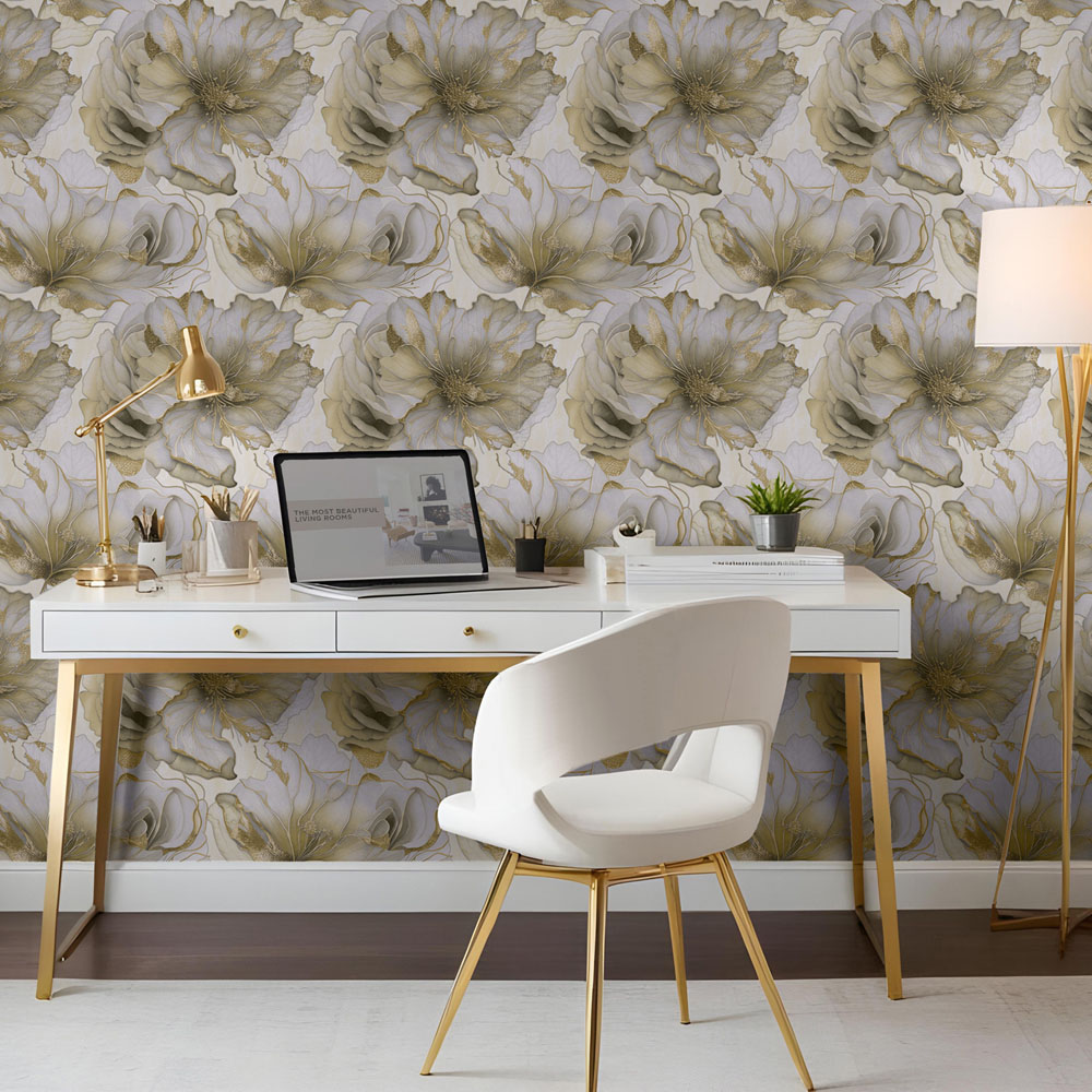 Muriva Renata Floral Cream Wallpaper Image 8