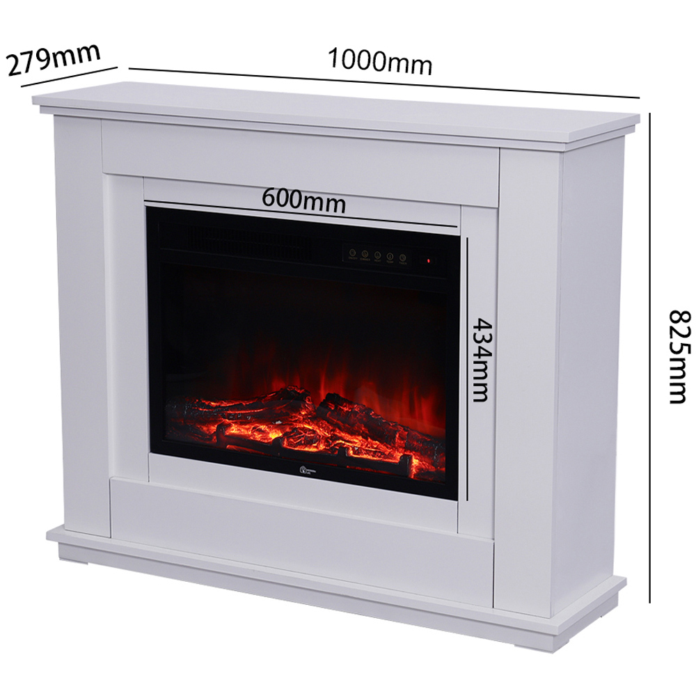 Living and Home Matt White Electric Fireplace Image 9
