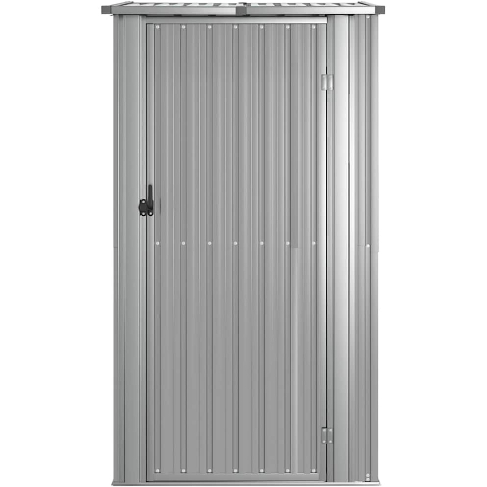 vidaXL 3.9 x 3.2ft Grey Galvanised Steel Pent Garden Shed Image 4