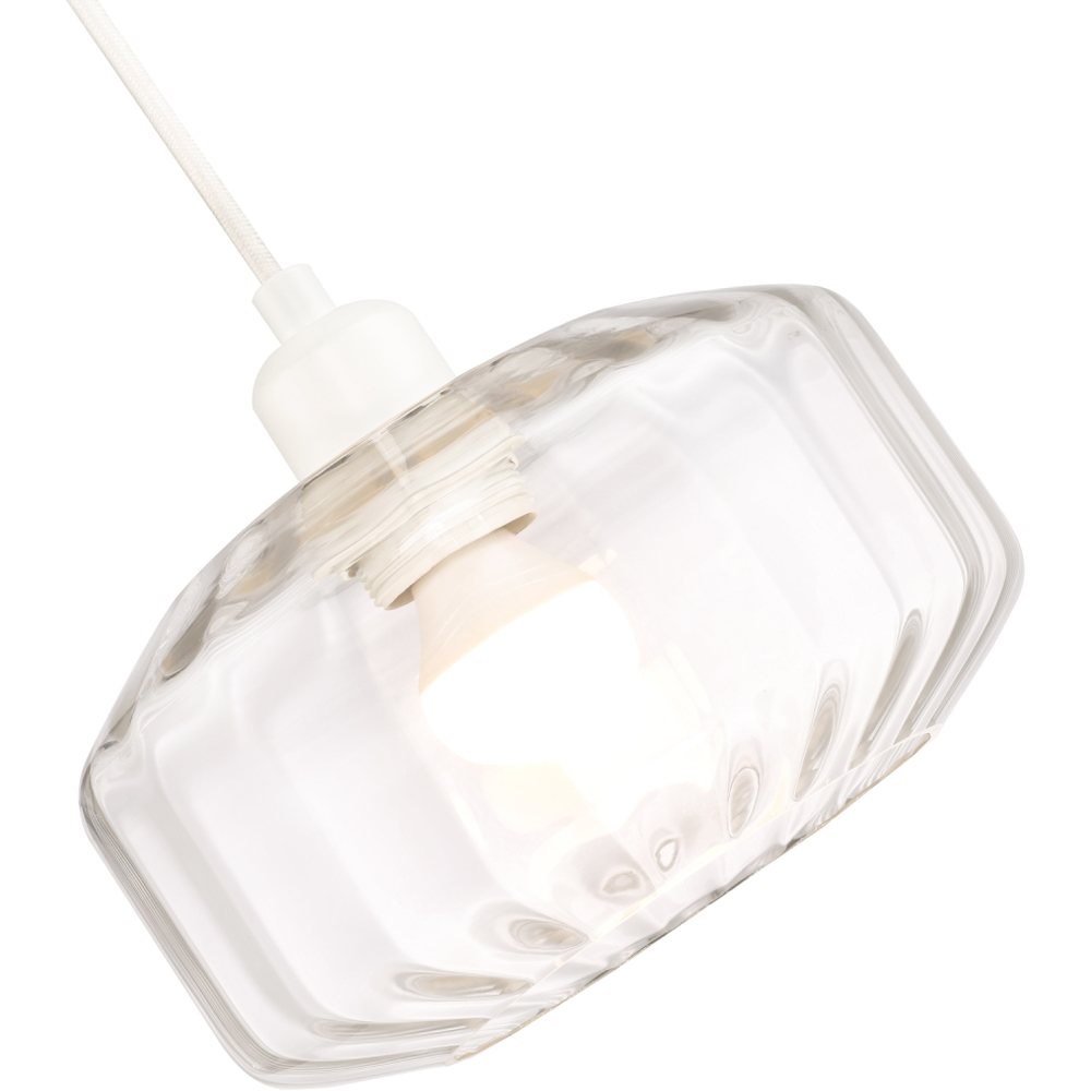 Happy Homewares Clear Ribbed Glass Flat Style Pendant Shade Image 5