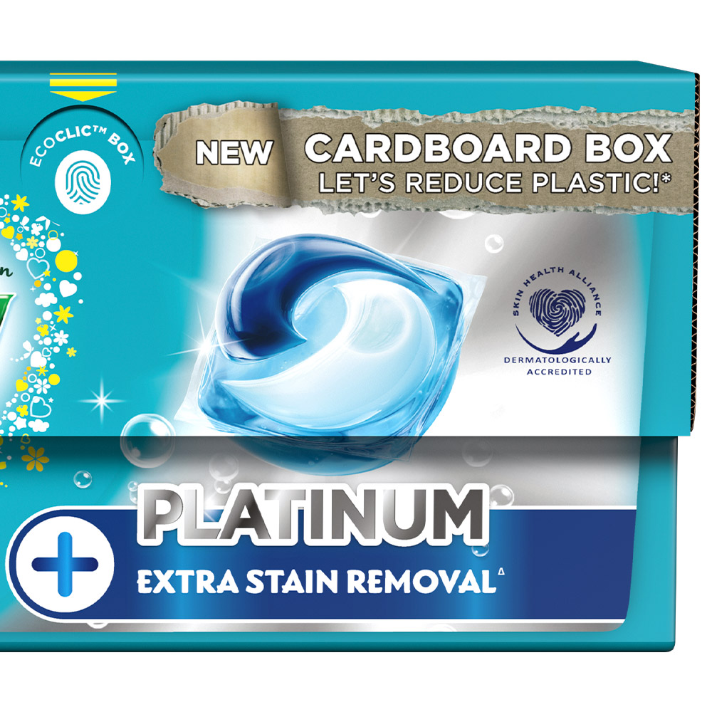 Fairy Platinum Non-Bio Pods Sensitive Skin Washing Liquid Capsules 29 Washes Case of 4 Image 4